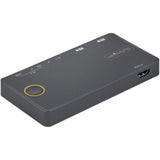 StarTech.com SV221HUC4K KVM switch with 2 ports, 4K resolution, USB-C/USB-A compatibility for seamless computer management.