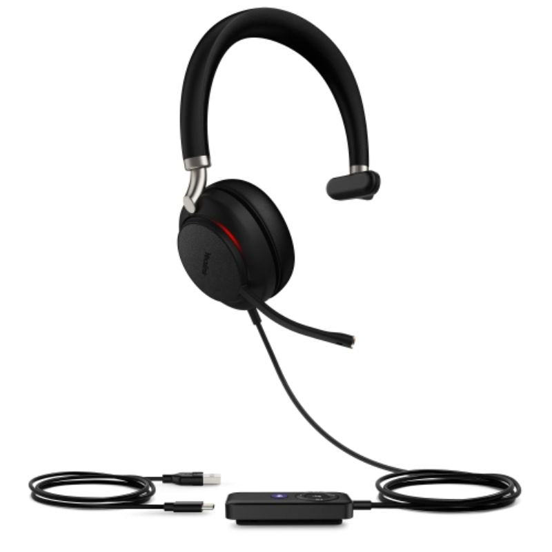 Yealink UH38 MONO Teams headset with USB-A, Bluetooth, leather cushions, and 360° Busylight for clear communication.