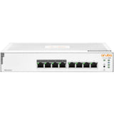 Aruba Instant On 1830 8G PoE Switch with 8 ports, Gigabit connectivity, and versatile mounting options for small businesses.