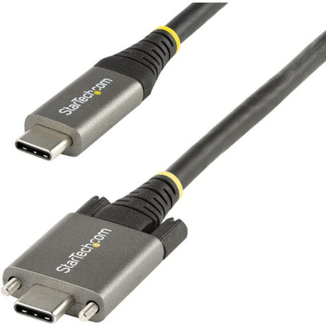 StarTech.com 1m USB-C cable with side screw locking, 10 Gbps data transfer, 100W power delivery, and 8K video support.