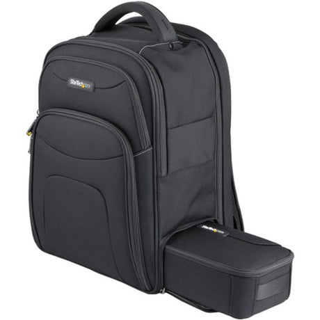 StarTech.com 15.6" laptop backpack made of durable ballistic nylon with padded pockets and removable accessory case.