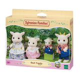 Sylvanian Families Goat Family features a postman, a quilter, a writer, and a singer, promoting creativity and community.