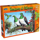 Holdson 300XL puzzle featuring vibrant Pohutukawa and Kereru art by Ned Barraud, perfect for kids aged 8 and older.