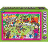 Colorful 60-piece pony show puzzle for ages 4+, promotes hand-eye coordination and cooperative play while finding hidden objects.