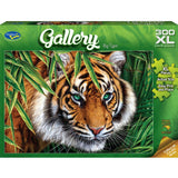 Vibrant 300pc XL puzzle featuring a detailed big tiger amid a colorful backdrop, ideal for family fun and skill development.