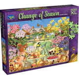 500-piece Holdson puzzle featuring an autumn garden, beautifully illustrated by Claire Comerford, perfect for family fun and relaxation.