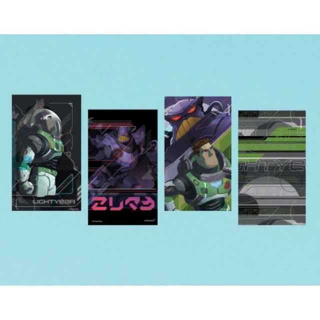 Set of 12 Buzz Lightyear note pads featuring vibrant graphics, perfect for party favors and inspiring creativity.