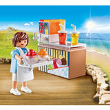 Playmobil Street Vendor set featuring a friendly seller with colorful slush ice cream for imaginative summer play.