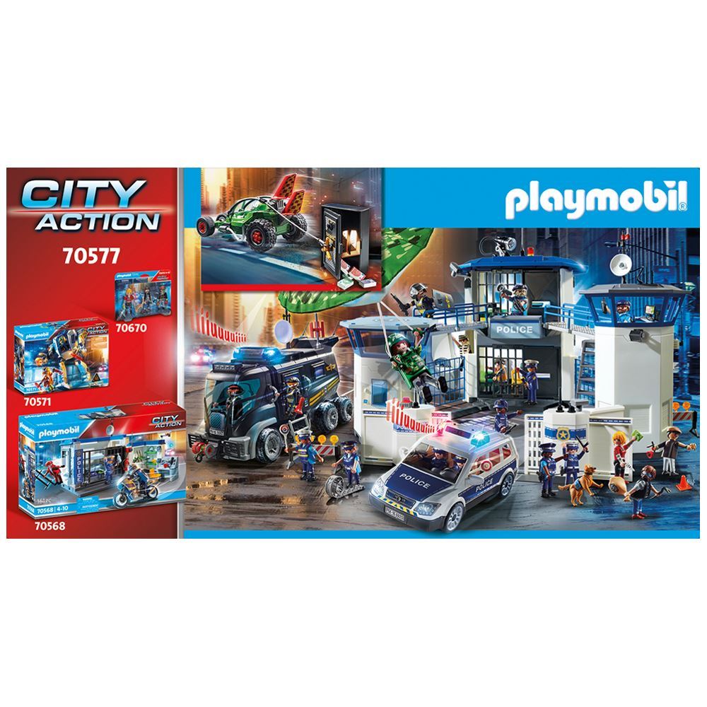 Playmobil Police Go-kart Escape set features two vehicles, figures, a safe, and nail tape for thrilling chase adventures.