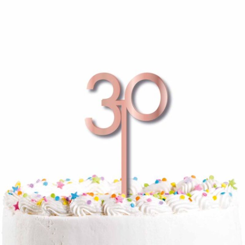 Elegant 30 cm rose gold acrylic cake topper, perfect for birthdays, weddings, and festive celebrations.