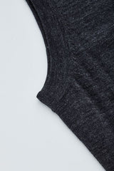 Women's Charcoal Button Front Vest in XXS, featuring a classic design, two pockets, and soft merino wool blend.