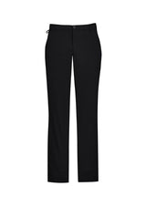 Men's black straight leg pants in size 72 featuring breathable twill fabric, side pockets, and comfort waistband for flexibility.