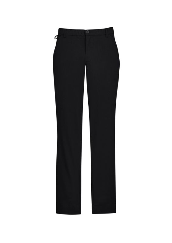 Men's straight leg black pants, size 122, made from breathable lightweight twill with pockets and comfort waistband for flexibility.