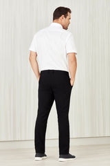 Men's straight leg black pants, size 102, featuring pockets and comfort waistband, ideal for professional and healthcare wear.