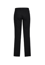 Men's straight leg pants in black, size 92, featuring a comfort waistband, side pockets, and durable, breathable fabric.