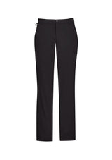 Mens straight leg pants in charcoal with lightweight twill fabric, comfort waistband, and practical pockets, size 72.