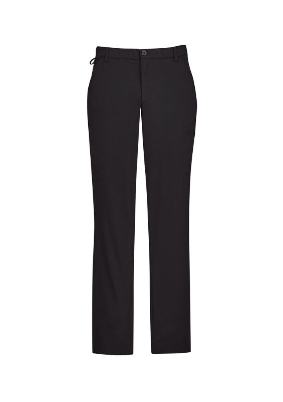 Men's straight leg pants in charcoal, size 92, featuring a comfort waistband, side pockets, and breathable twill fabric.