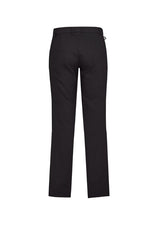 Men's charcoal straight leg pants in size 87, featuring a comfort waistband, side pockets, and breathable lightweight twill fabric.