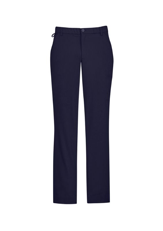 Men's navy straight leg pants from Biz Collection, featuring breathable fabric, side pockets, and a comfort waistband for flexibility.