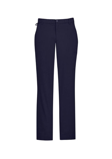 Men's navy straight leg pants from Biz Collection, featuring breathable fabric, comfort waistband, and functional pockets. Size 97.