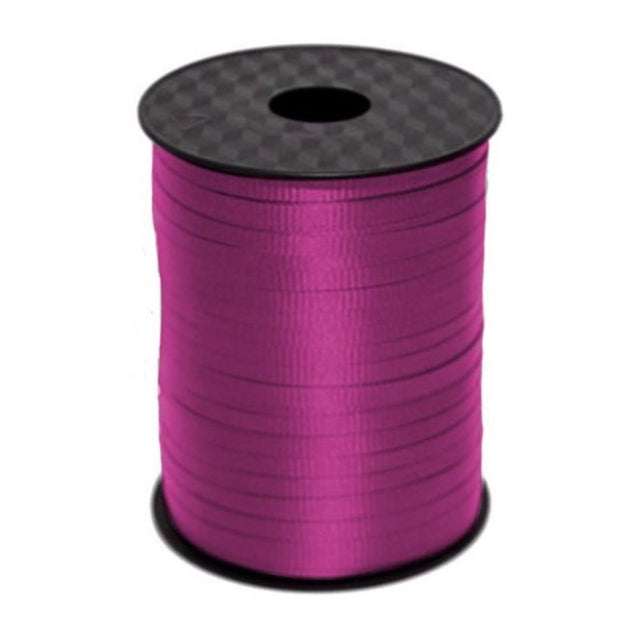 Fuchsia Balloon Ribbon, 500m long and 5mm wide, perfect for vibrant decorations at any celebration or event.