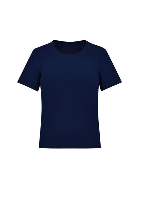 Womens Marley Jersey S/S Top in Navy (XXS) offers comfort and style for professional wear, made from soft, stretchy fabric.