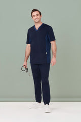 Men's Riley Slim Leg Jogger Scrub Pant in Midnight Navy, designed for comfort, functionality, and modern style for healthcare professionals.