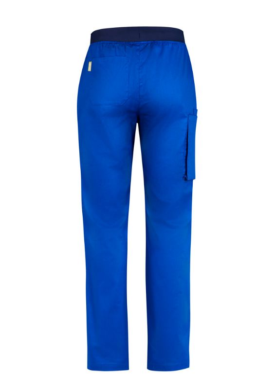 Men's electric blue Riley straight scrub pants with an adjustable waistband, designed for comfort and style in healthcare settings.