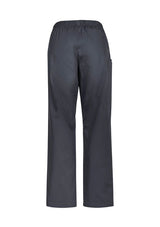 Women's Tokyo Scrub Pant in Charcoal, size XXS, featuring a straight leg, cargo pockets, and a comfortable elastic waistband.