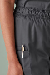 Women's Tokyo Scrub Pant in charcoal, size XL, featuring a modern tapered design and functional cargo pockets.