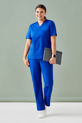 Women's Tokyo Scrub Pant in Royal, XXS; stylish, tapered fit with elastic waist, side pockets, and antibacterial fabric.