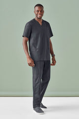 Men's charcoal TokyoScrub Pant in 5XL with cargo pockets, elastic waistband, and tapered leg for comfort and style.