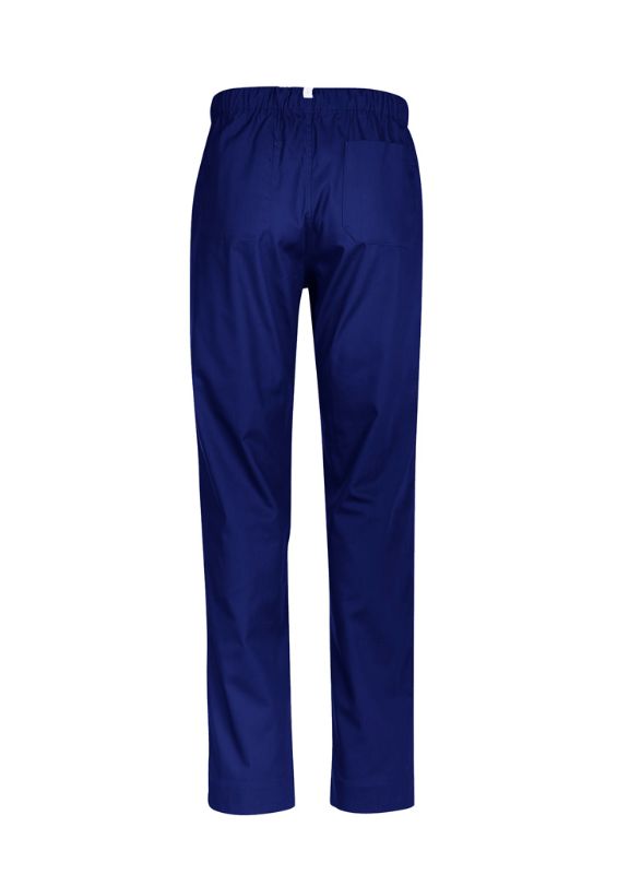 Unisex Hartwell reversible scrub pants in dark blue (XL) with chest and back pockets, designed for comfort and functionality.