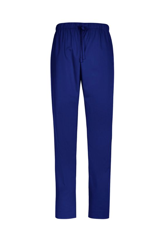 Unisex dark blue reversible scrub pants with pockets, designed for comfort and durability in healthcare settings.