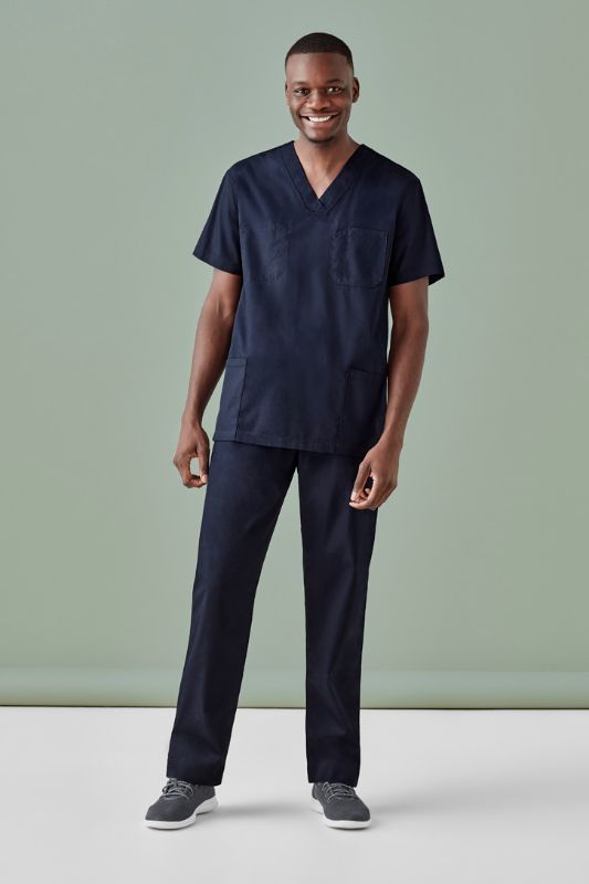 Unisex reversible scrub pant in Midnight Navy, XXS, featuring pockets and durable fabric, perfect for healthcare professionals.