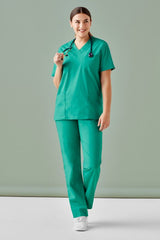 Unisex reversible scrub pant in Surgical Green (XXS) with pockets, designed for healthcare professionals by Biz Collection.