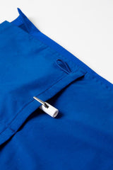 Electric Blue Women's Riley V-Neck Scrub Top (XXS) with antibacterial stretch panels for comfort and breathability.