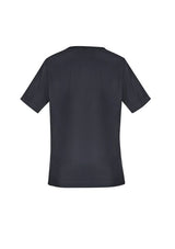 Women's Tokyo V-Neck Scrub Top in charcoal, XXS, featuring antimicrobial fabric, tailored fit, and multiple pockets.