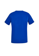 Women's Electric Blue V-Neck Scrub Top, size M, featuring pockets and a comfortable fit for healthcare professionals.