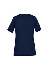 Midnight Navy women's scrub top from Biz Collection, Size 4XL, featuring a tailored fit and multiple practical pockets.