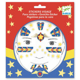 Colorful Djeco Super Hero sticker activity books set of 4, designed for creative storytelling and imaginative play.