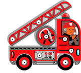 Colorful wooden vehicle construction set with hammer, pins, and cork board; promotes creativity and fine motor skills for ages 4+.