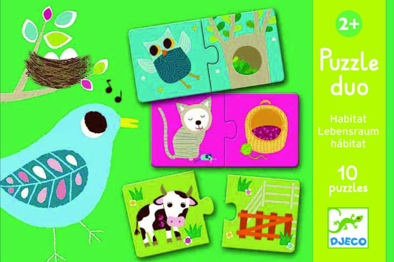 Educational animal habitat puzzles for kids, designed for learning and fun, featuring durable, colorful illustrations.