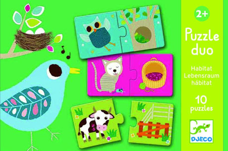 Educational animal habitat puzzles for kids, designed for learning and fun, featuring durable, colorful illustrations.