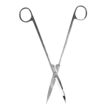 Set of 3 stainless steel terrarium scissors with 25cm long curved blades for precise plant trimming and shaping.