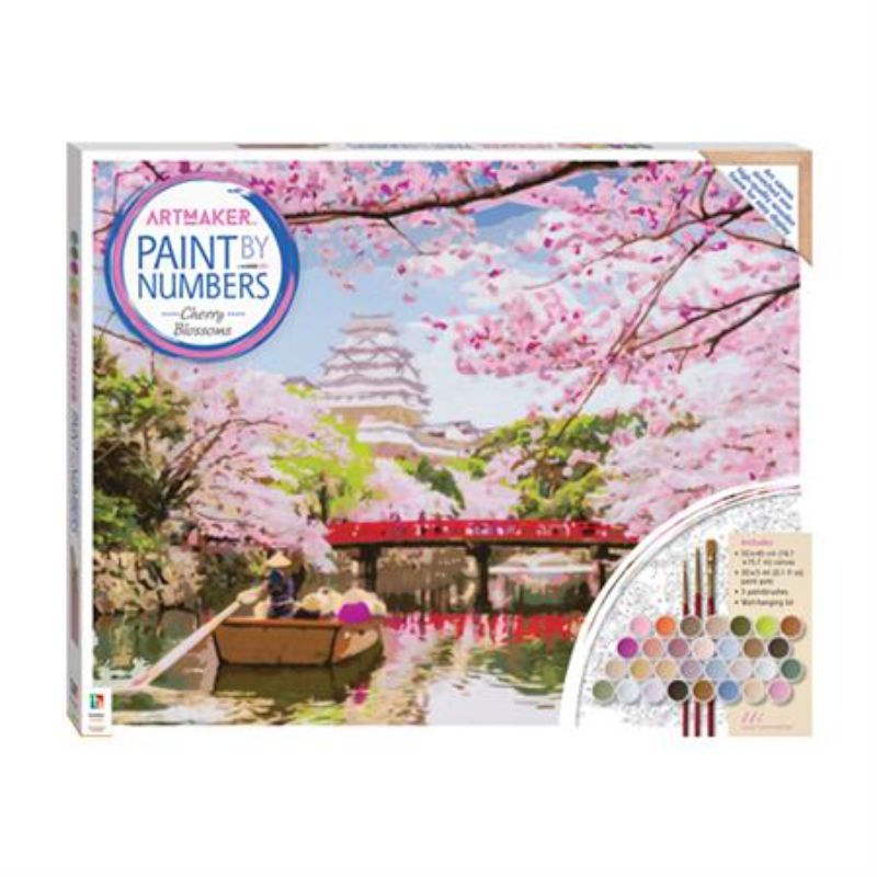 Paint by Numbers canvas set featuring Himeji Castle, perfect for all skill levels with vibrant colors and complete painting guide.