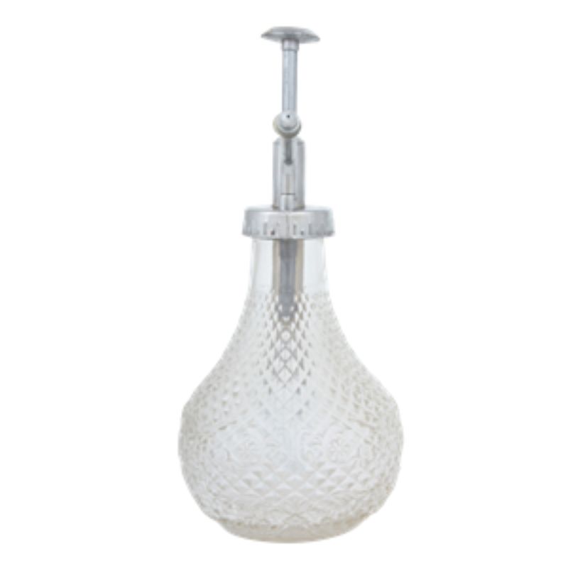 Set of 12 elegant glass misters with hobnail texture, perfect for nurturing plants with a fine, gentle spray.