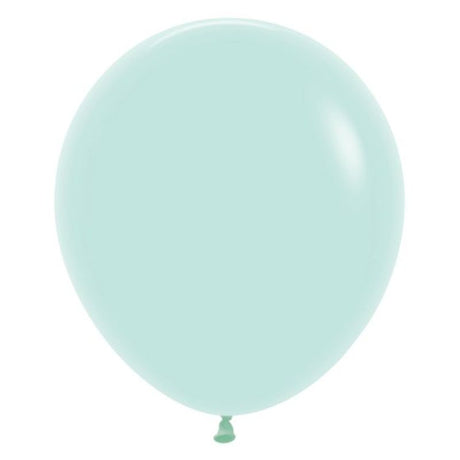 Sempertex 45cm pastel matte green latex balloons in a pack of 6, perfect for vibrant party decorations.