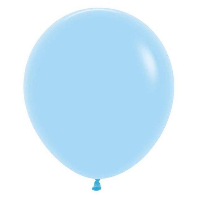 Pack of 6 Sempertex 45cm pastel matte blue latex balloons, perfect for festive decorations and creating memorable moments.