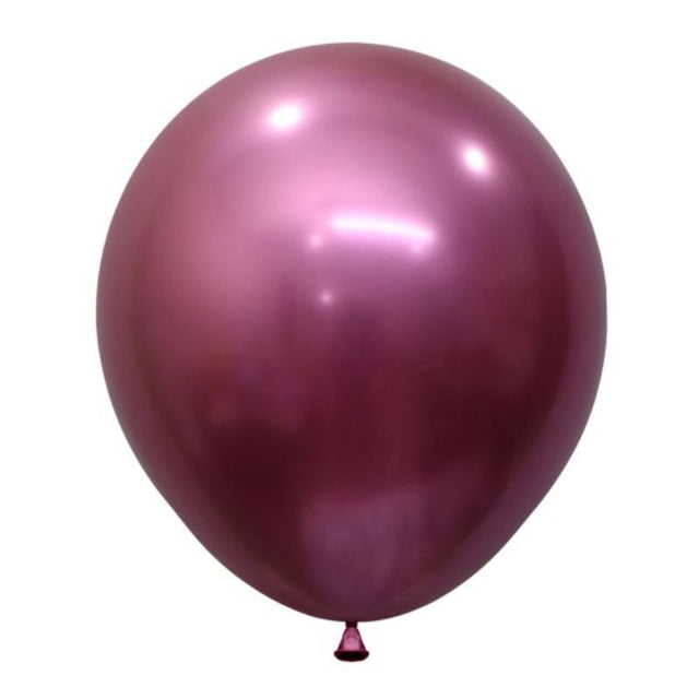 Pack of 6 Sempertex 45cm metallic fuchsia latex balloons, perfect for elegant party decorations and stylish centerpieces.